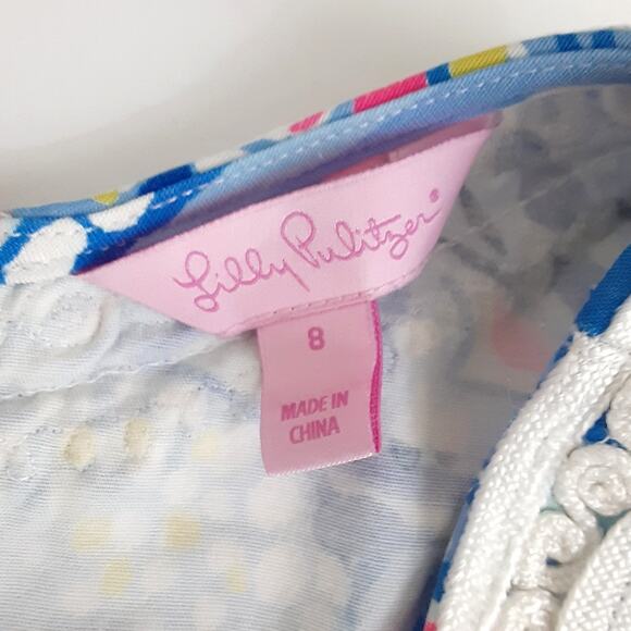 Lilly Pulitzer Carlotta Stretch Shift Dress Blue Peri Pinch Pinch Womens 8 Beach - Picture 12 of 14